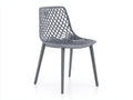 Sedia da pranzo all'aperto 47×54×83 cm - plastica grigia - schienale traforato per balcone