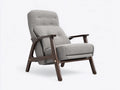 Poltrona reclinabile da soggiorno 74×86×98 cm - tessuto grigio e marrone scuro - stile rétro moderno