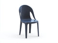 Sedia da pranzo all'aperto 48×53×86 cm - plastica blu - design monoblocco per balcone