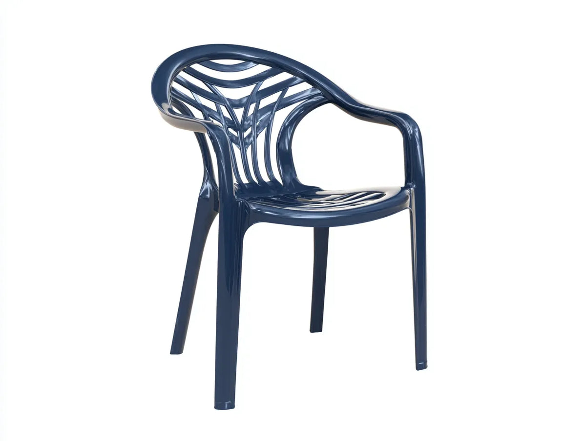 Sedia da pranzo da esterno in plastica 58×56×82 cm - blu - stile moderno per balcone
