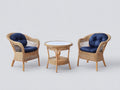 Set da esterno in rattan 145×70×85 cm - naturale e blu - stile moderno per balcone