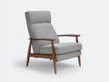 Poltrona reclinabile da soggiorno 75×88×100 cm - tessuto grigio e marrone scuro - stile rétro