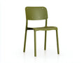 Sedia da pranzo all'aperto 49×54×81 cm - polipropilene verde oliva - design essenziale per terrazza