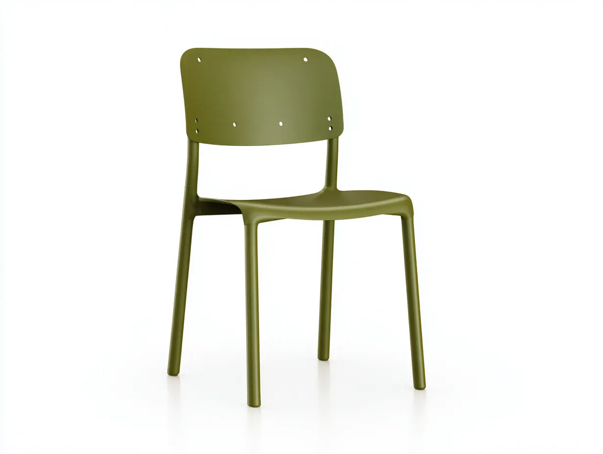 Sedia da pranzo all'aperto 49×54×81 cm - polipropilene verde oliva - design essenziale per terrazza