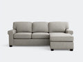 Divano con penisola in tessuto 250×155×88 cm - beige e marrone - stile contemporaneo per soggiorno