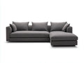 Divano con penisola in tessuto 265×160×82 cm - grigio scuro e nero - stile moderno per soggiorno