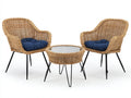 Set da esterno in rattan 148×72×88 cm - naturale e blu - stile moderno per balcone