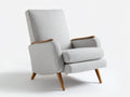 Poltrona Reclinabile 78×86×98 cm - tessuto grigio chiaro e legno marrone - stile moderno per soggiorno