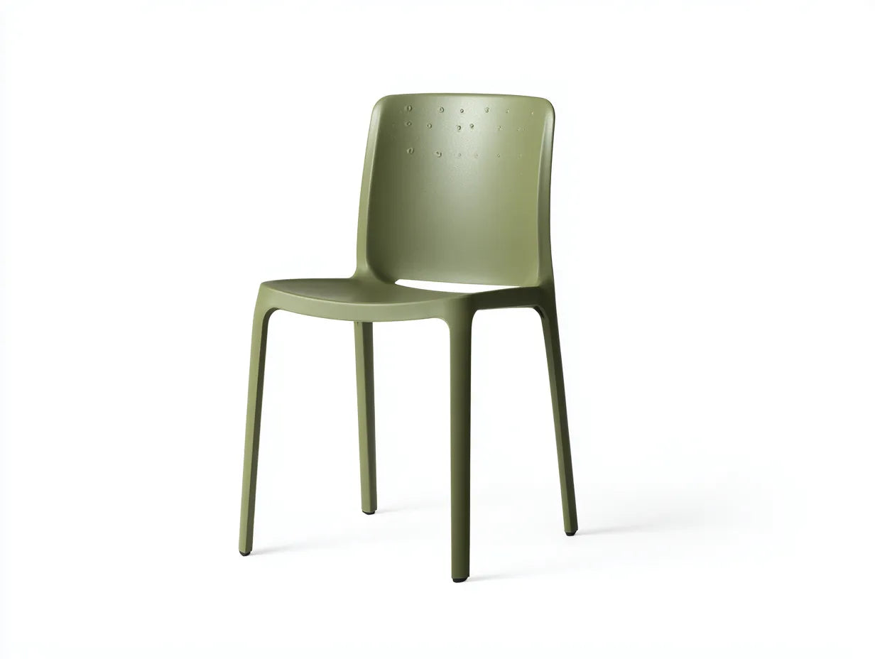 Sedia da pranzo all'aperto 46×51×82 cm - plastica verde oliva - design compatto per balcone