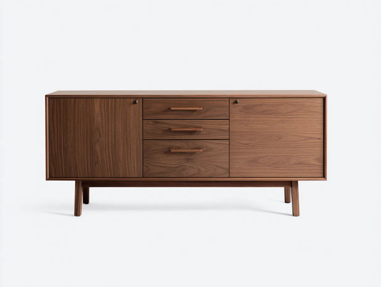 Credenza sala da pranzo 180×45×82 cm in legno effetto noce marrone – stile moderno con contenimento