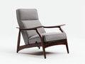 Poltrona Reclinabile 72×85×92 cm - tessuto grigio e legno marrone - design moderno per soggiorno