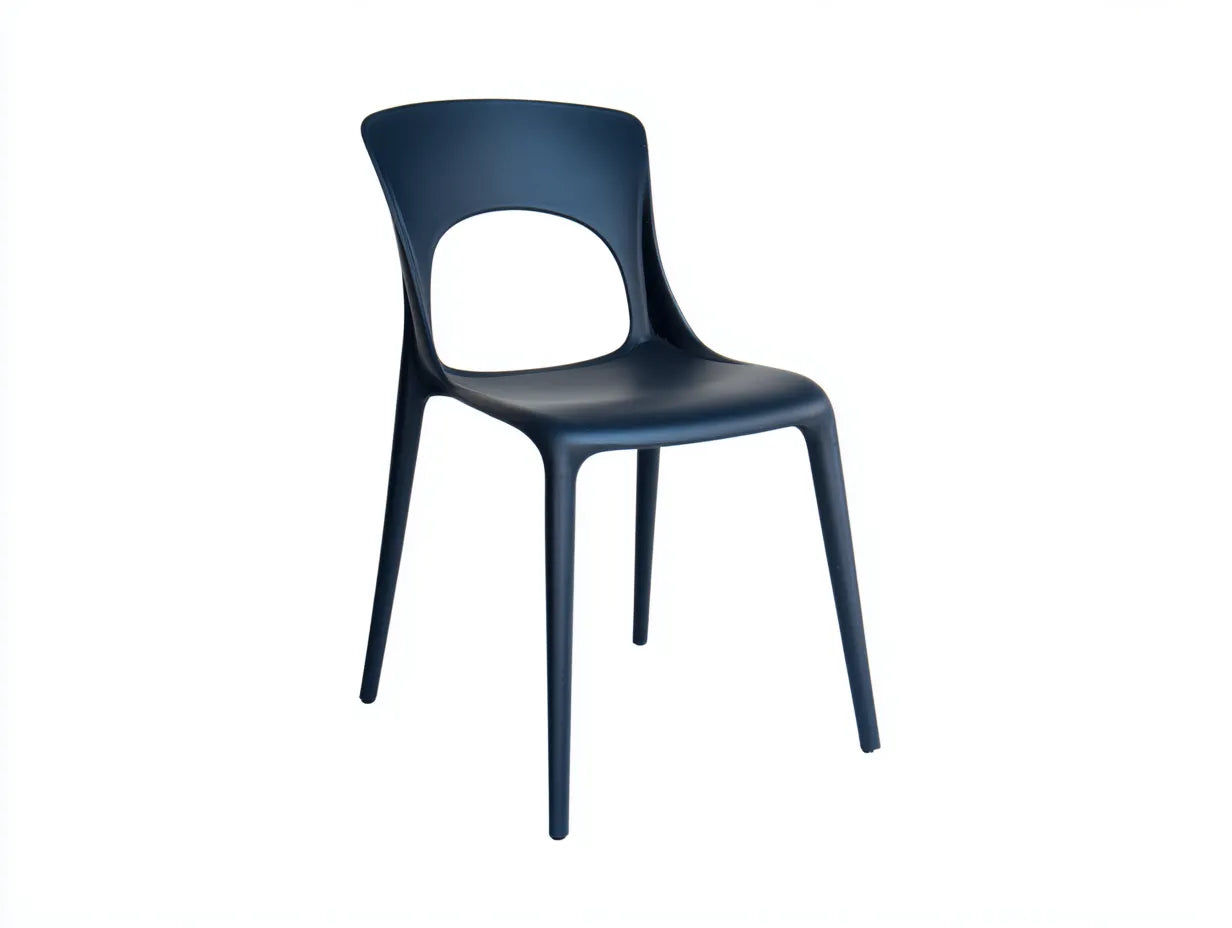Sedia da pranzo da esterno in plastica 52×55×82 cm - blu scuro - stile minimalista per balcone