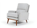 Poltrona reclinabile da soggiorno 78×88×100 cm - tessuto beige chiaro e legno naturale - comfort moderno