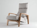 Poltrona reclinabile in tessuto 75×88×104 cm - grigio chiaro e legno naturale - stile moderno per soggiorno