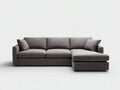 Divano angolare da soggiorno 285×160×85 cm - tessuto grigio - chaise longue integrata