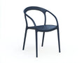 Sedia da pranzo all'aperto 56×57×80 cm - polipropilene blu - design curvo moderno per terrazza