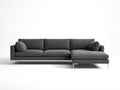 Divano con penisola in tessuto 270×160×84 cm - grigio e argento - stile moderno per soggiorno